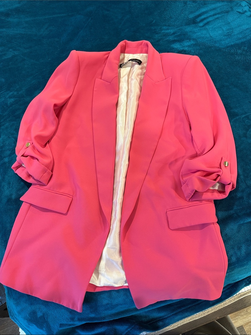 Women's Zara Fuchsia Open-Front Blazer Jacket